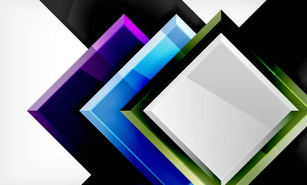 Brilhante colorido quadrado forma blocos geométrico fundo — Vetor de Stock