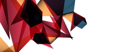 Vintage soyut üçgen mozaik kompozisyon VECTON beyaz arka plan ile şablon. Basit tasarım arka plan. Modern düz tasarım. Güzel vektör deseni.