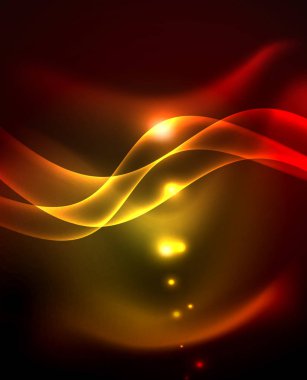 Neon renk dalgası hatları soyut arka plan, sihirli techno futuristik ışık