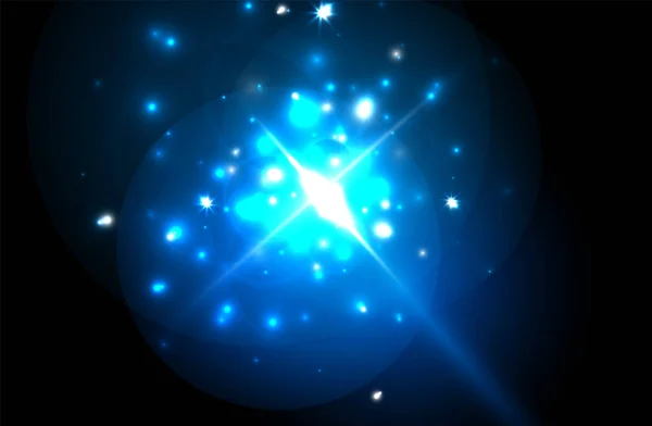 Abstrakt blå Neon stjärna bakgrund för firande design. Lyxig festlig bakgrund. — Stock vektor