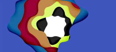 Soyut geometrik desen. 3D kağıt katmanları renkli dalga arka plan kesti. Origami Web arka plan için soyut dalgalar kesti