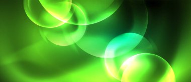 Neon parlayan çevrelerde vektör soyut arka plan