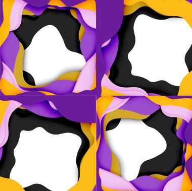 Vektör dekoratif arka plan. Dekorasyon tasarımı için ışık arka planda 3D kağıt soyut dalgalar kesilmiş soyut Web şablonu.