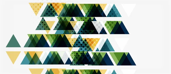 Banner com design geométrico triangular em mosaico multicolorido sobre fundo branco. Textura abstrata. Modelo de design de ilustração vetorial . —  Vetores de Stock