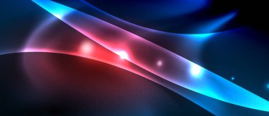 Neon parlayan çizgiler, sihirli enerji uzay ışığı konsepti, soyut arka plan duvar kağıdı tasarımı