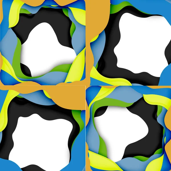 Абстрактний геометричний візерунок. 3d паперові шари вирізають кольоровий хвильовий фон. Орігамі вирізав абстрактні хвилі для веб-фону — стоковий вектор