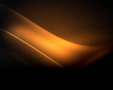 Parlak neon ışık hareket dalgaları ile karanlık alan. Soyut konsept grafik elemanı. Vektör Neon arka plan. Teknoloji arka planı