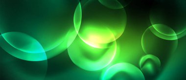 Neon parlayan çevrelerde vektör soyut arka plan