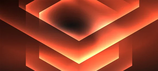 Formes hexagonales couleur néon, lignes sur fond noir. Modèle moderne pour la conception de toile de fond. Cadre géométrique abstrait — Image vectorielle