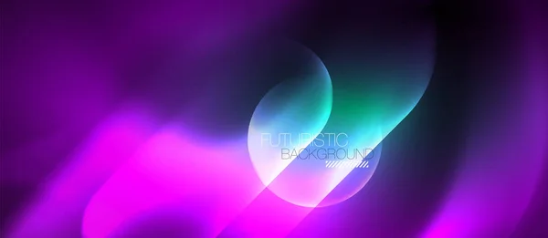 Neon glowing techno lines, hi-tech futuristic abstract background template — Stock Vector