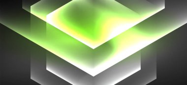 Neon renk altıgen şekiller, siyah arka planda çizgiler. Web zemin tasarımı için modern şablon. Soyut geometrik çerçeve