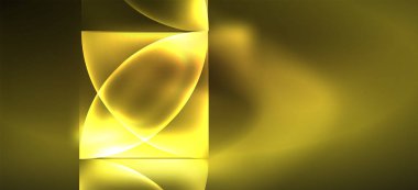Dinamik çizgiler ve şekiller, cam neon parlayan etkisi. Modern Neon parlaklık geometrik şekiller, herhangi bir amaçla büyük tasarım