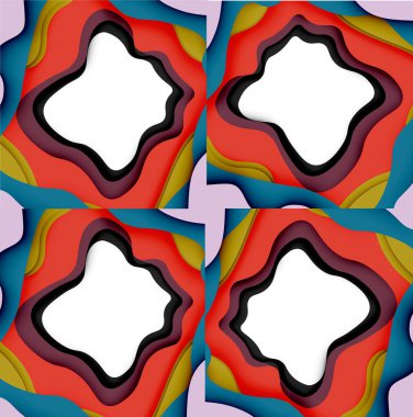 Soyut Web tasarımı için soyut dalgalar kesti. Renk geometrik deseni. Vektör soyut geometrik dinamik desen çerçevesi