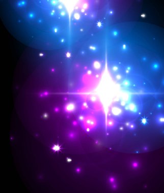 Kutlama tasarımı için soyut mavi neon yıldız arka plan. Lüks şenlikli arka plan.