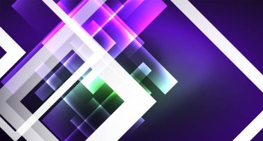 Işık arka plan hipster tarzıNeon geometrik soyut arka plan. Uzay retro tasarım. Renk geometrik desen. Kare şekil soyut arka plan.