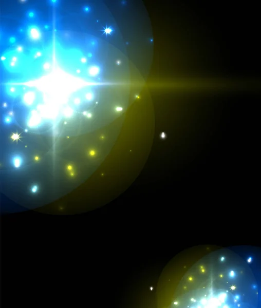 Abstraktní modrý neonový hvězdný základ pro návrh oslavy. Luxusní sváteční pozadí. — Stockový vektor