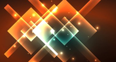 Işık arka plan hipster tarzıNeon geometrik soyut arka plan. Uzay retro tasarım. Renk geometrik desen. Kare şekil soyut arka plan.