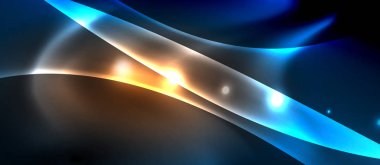 Neon parlayan çizgiler, sihirli enerji uzay ışığı konsepti, soyut arka plan duvar kağıdı tasarımı