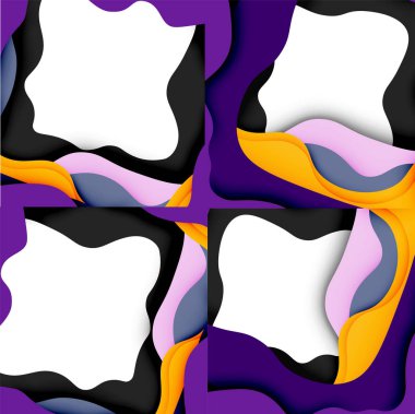 Vektör dekoratif arka plan. Dekorasyon tasarımı için ışık arka planda 3D kağıt soyut dalgalar kesilmiş soyut Web şablonu.