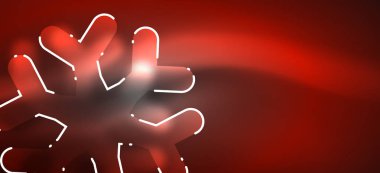 Bulanık Noel kar tanesi soyut arka plan, stilize minimal tasarım, Neon parlayan renkler. Vektör Neon arka plan. Kar arka planı