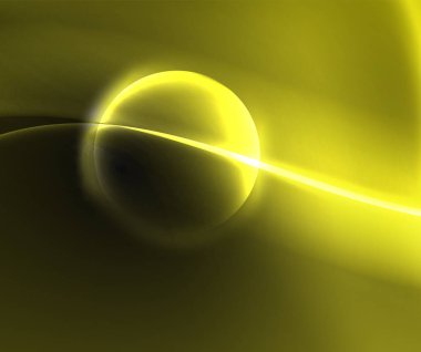 Parlak neon ışık hareket dalgaları ile karanlık alan. Soyut konsept grafik elemanı. Vektör Neon arka plan. Teknoloji arka planı