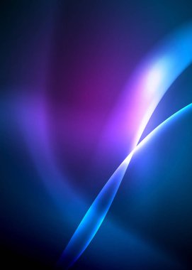 Neon mavi elektrik dalgası soyut arka plan. Soyut teknoloji arka planı. Siyah arka plan. Soyut sihirli ışık hareket arka plan.