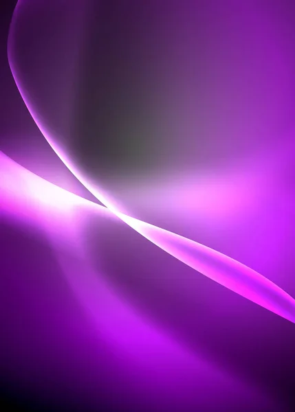 Темное пространство с блестящими неоновыми световыми волнами. Абстрактный концепт графического элемента. Векторный неоновый фон. Технологический фон — стоковый вектор