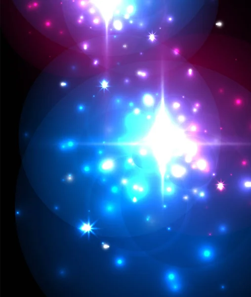 Abstrakt blå Neon stjärna bakgrund för firande design. Lyxig festlig bakgrund. — Stock vektor