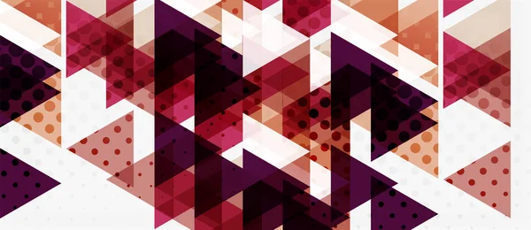 Banner con diseño geométrico de triángulo de mosaico multicolor sobre fondo blanco. Textura abstracta. plantilla de diseño de ilustración vectorial . — Vector de stock