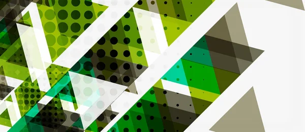 Banner con diseño geométrico de triángulo de mosaico multicolor sobre fondo blanco. Textura abstracta. plantilla de diseño de ilustración vectorial . — Vector de stock