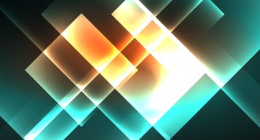 Işık arka plan hipster tarzıNeon geometrik soyut arka plan. Uzay retro tasarım. Renk geometrik desen. Kare şekil soyut arka plan.