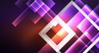 Siyah, modern şablon neon parlak renk kareler