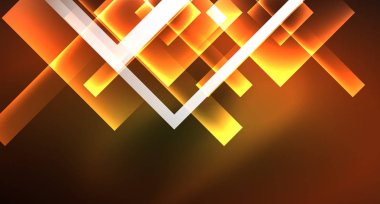 Parlak neon tasarım kare şekil soyut arka plan. Retro vektör soyut tasarım afiş şablonu