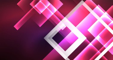 Siyah, modern şablon neon parlak renk kareler