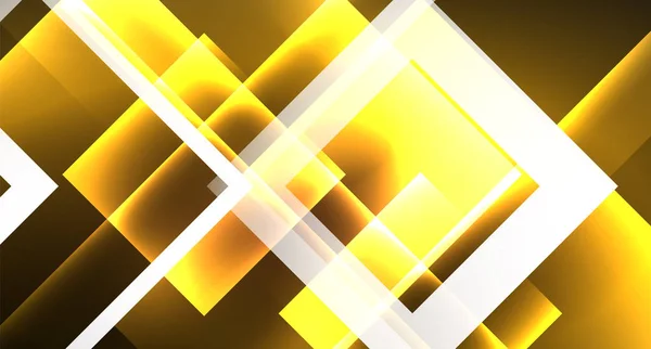 Lumineux néon design forme carrée fond abstrait. Modèle de bannière design abstrait vectoriel rétro — Image vectorielle