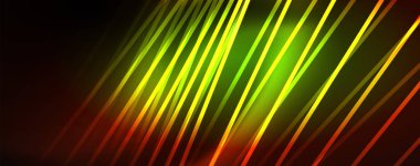 Çizgiler, soyut duvar kağıdı, parlak hareket, sihirli uzay ışığı ile parlak renkli neon ışık. Techno soyut arka plan