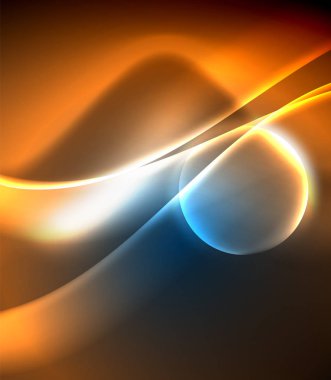 Parlak renk parlak neon soyut dalga şablonu. Soyut parlak ışık. Neon ışık parlayan etkisi. Uzay arka planı. Soyut şekil