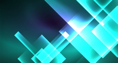 Siyah, modern şablon neon parlak renk kareler