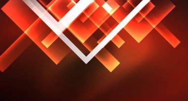 Parlak neon tasarım kare şekil soyut arka plan. Retro vektör soyut tasarım afiş şablonu