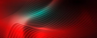 Parlak neon vektör dalga çizgi soyut arka plan, hareket kavramı