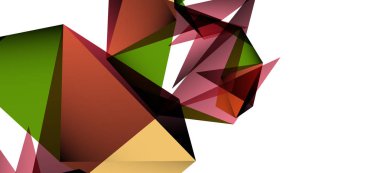 Vintage soyut üçgen mozaik kompozisyon VECTON beyaz arka plan ile şablon. Basit tasarım arka plan. Modern düz tasarım. Güzel vektör deseni.