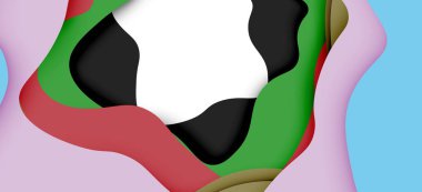 Vektör dekoratif arka plan. Dekorasyon tasarımı için ışık arka planda 3D kağıt soyut dalgalar kesilmiş soyut Web şablonu.