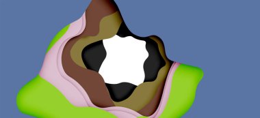 Soyut geometrik desen. 3D kağıt katmanları renkli dalga arka plan kesti. Origami Web arka plan için soyut dalgalar kesti