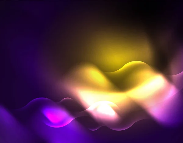 Блестящие металлические неоновые волны — стоковый вектор