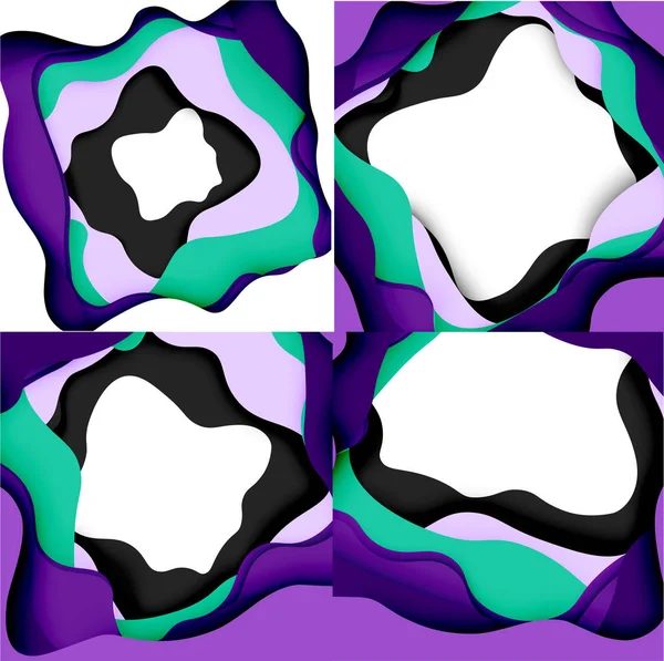 Abstrakte Ausschnitte aus abstrakten Wellen für Webdesign. Geometrisches Farbmuster. Vektor abstrakt geometrisch dynamischer Musterrahmen — Stockvektor