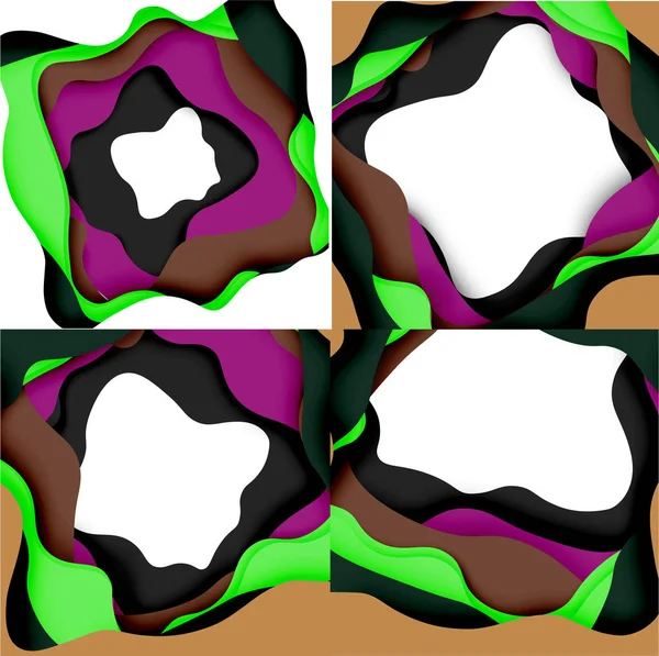 Abstrakte Ausschnitte aus abstrakten Wellen für Webdesign. Geometrisches Farbmuster. Vektor abstrakt geometrisch dynamischer Musterrahmen — Stockvektor