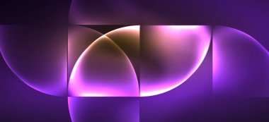 Dinamik çizgiler ve şekiller, cam neon parlayan etkisi. Modern Neon parlaklık geometrik şekiller, herhangi bir amaçla büyük tasarım