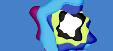 Soyut geometrik desen. 3D kağıt katmanları renkli dalga arka plan kesti. Origami Web arka plan için soyut dalgalar kesti