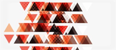 Beyaz arka plan üzerinde çok renkli mozaik üçgen geometrik tasarımlı afiş. Soyut doku. Vektör illüstrasyon tasarım şablonu.