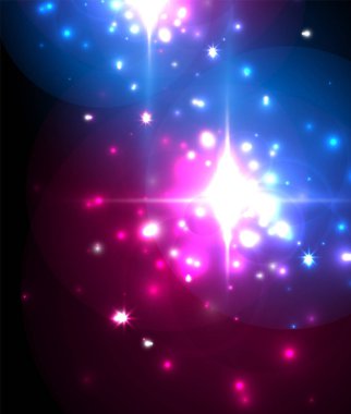 Kutlama tasarımı için soyut mavi neon yıldız arka plan. Lüks şenlikli arka plan.